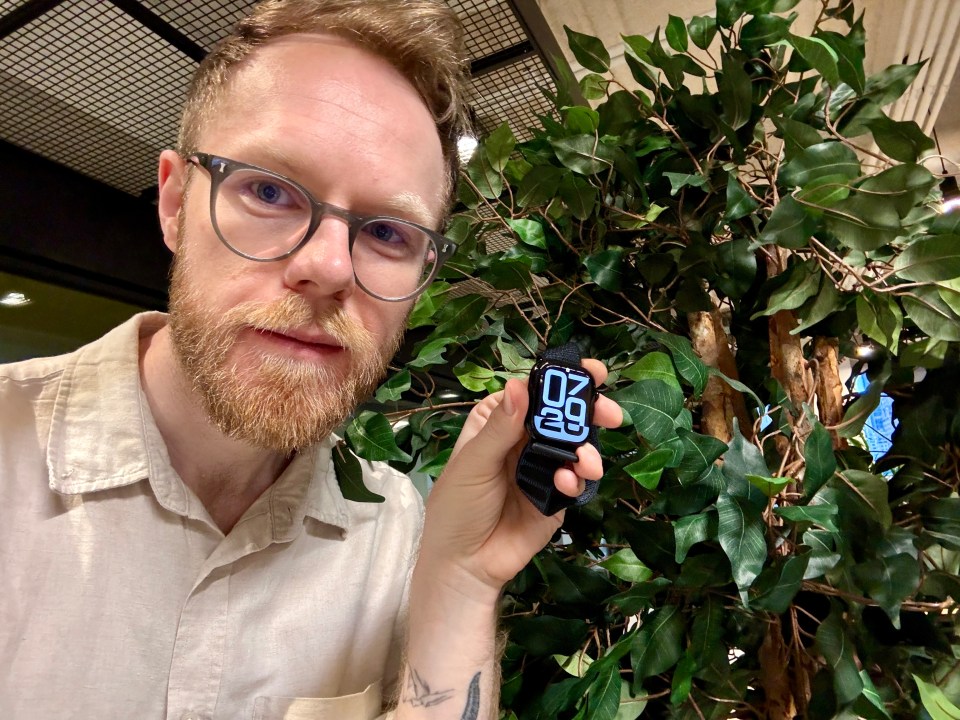 The Sun's Head of Technology and Science Sean Keach holding the new Apple Watch Series 10