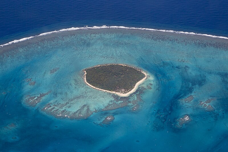 a small island in the middle of the ocean