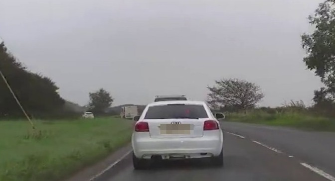 Terrifying footage showed this Audi locked in a 100mph chase with a police car