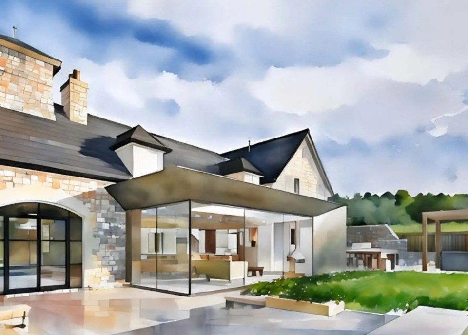 The design drawings show the desired extension at the back of the home