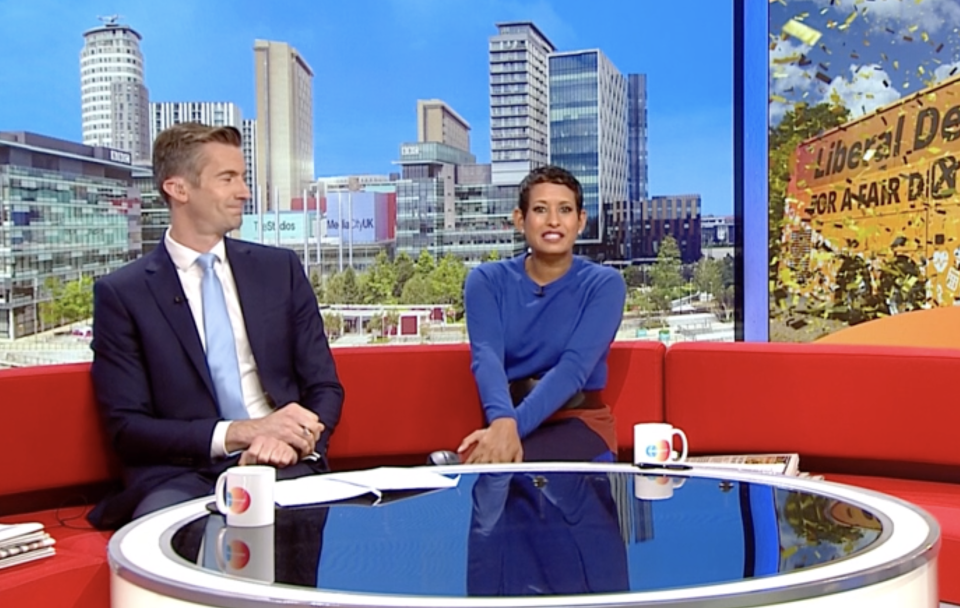 Naga was joined by Ben Thompson on the programme's iconic red sofa