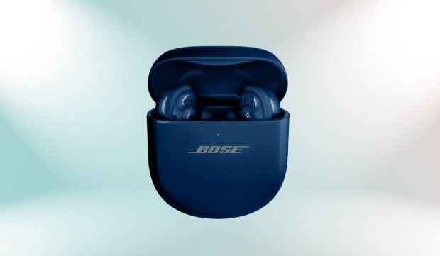 a pair of blue bose headphones in their case