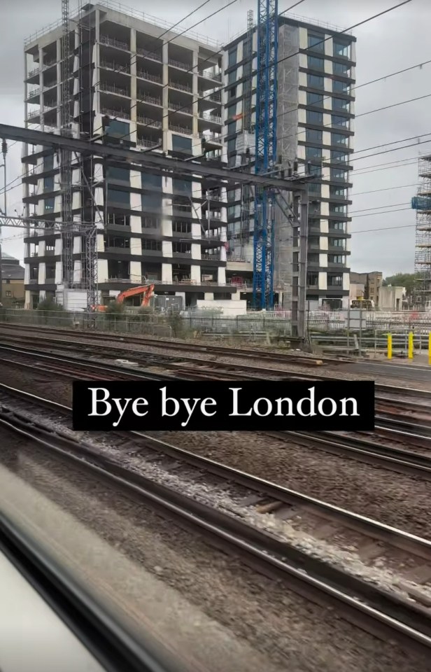 She filmed her journey outside of London to the countryside