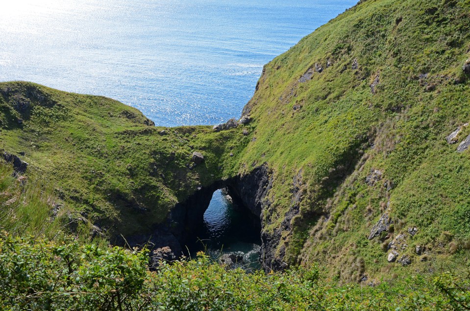 The Devil's Frying Pan was formed from the collapsed roof of a sea cave which left this fabulous arch of rock