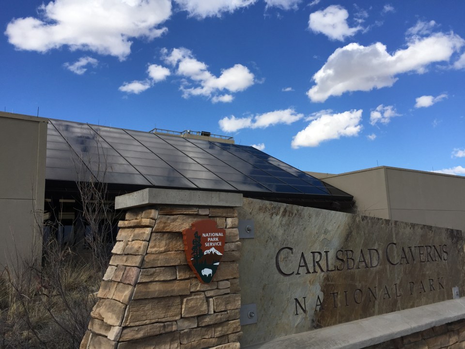 a sign for carlsbad caverns national park