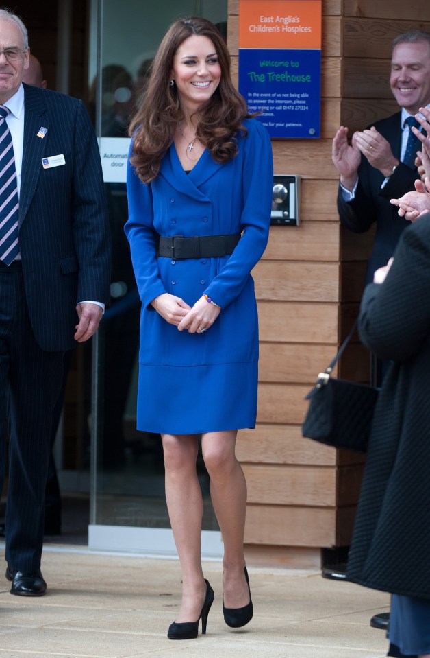 Kate opened The Treehouse Children’s Hospice in Ipswich in 2012 and stood out in a blue tux dress