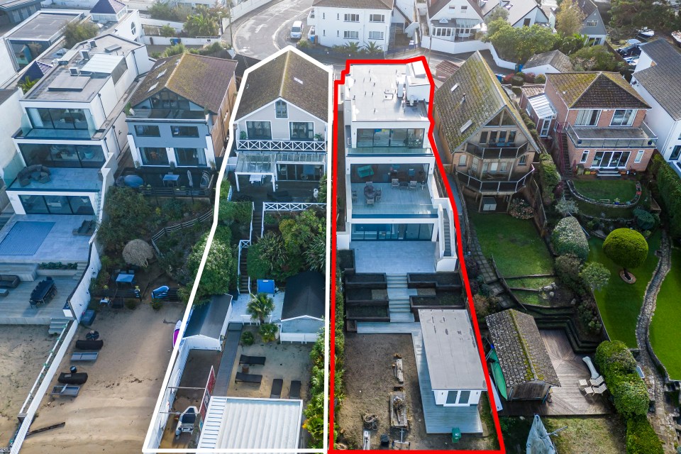 Celia’s property (white) and neighbour Neil Kennedy’s property (red)