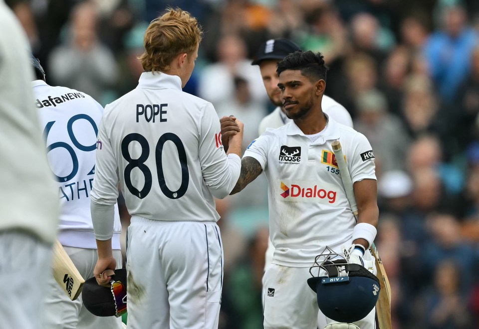 England collapsed on their way to an eight-wicket defeat to Sri Lanka at The Oval