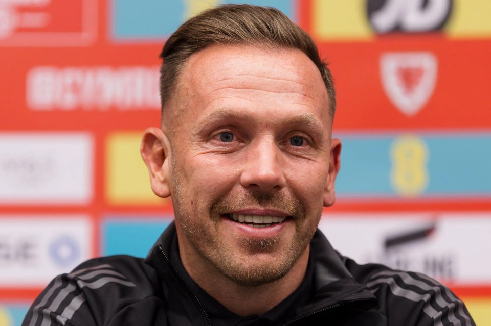 Craig Bellamy, Wales' national team manager, at a press conference.