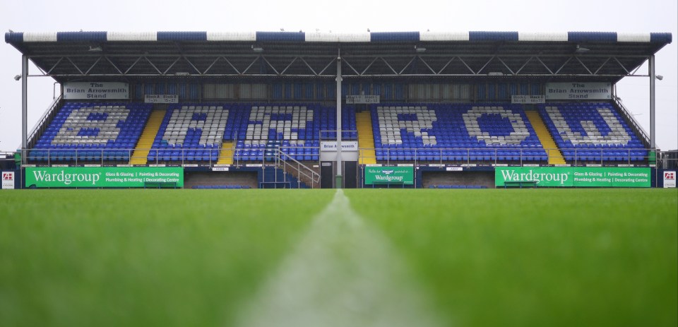 a stadium with the word barrow written on the seats