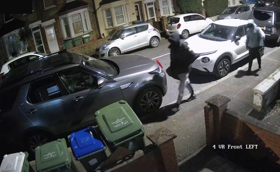 A gang of thieves were caught on CCTV attempting to steal a £30,000 SUV