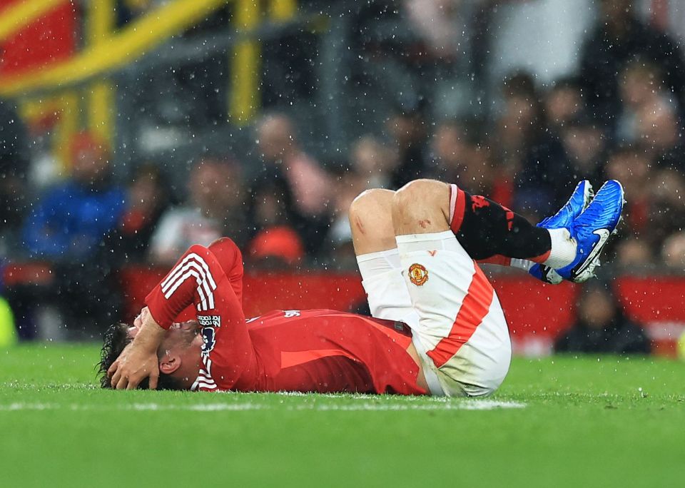 Mason Mount was left bloodied after a clash of heads against Spurs