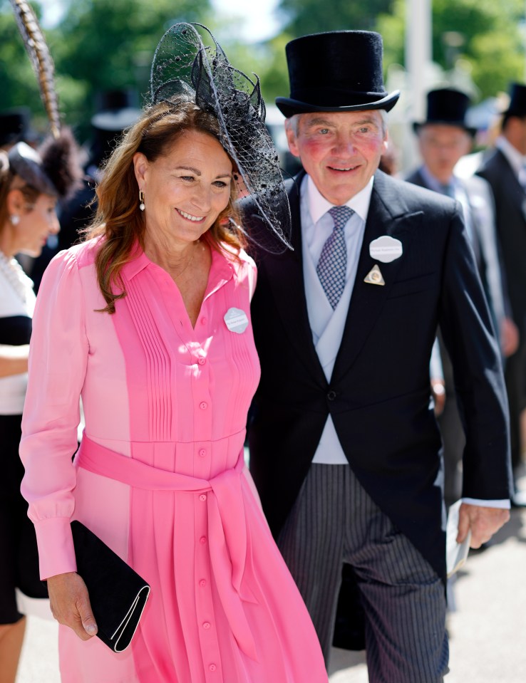 Carole looked radiant at Royal Ascot in this pink ME EM dress in 2022