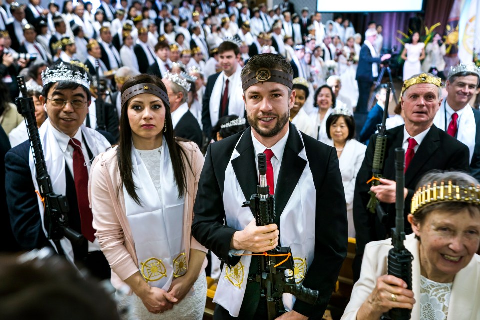 Churchgoers were encouraged to bring their guns to a blessing ceremony to rededicate their marriages