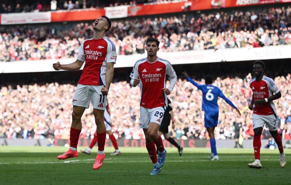 Gabriel Martinelli got Arsenal underway against Leicester