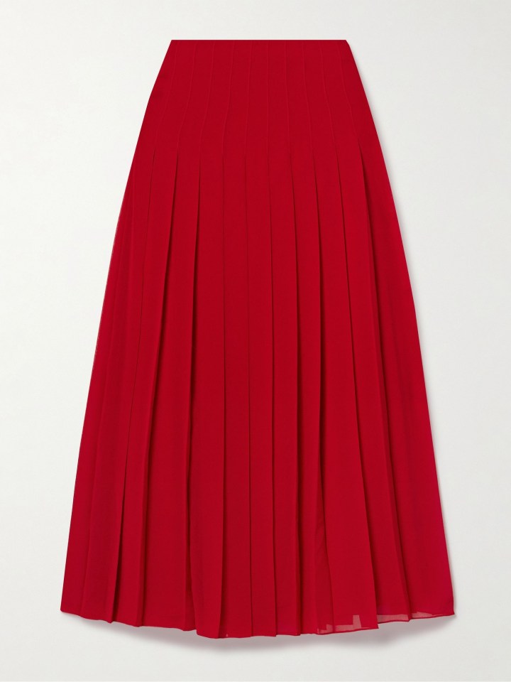 a red pleated skirt on a white background