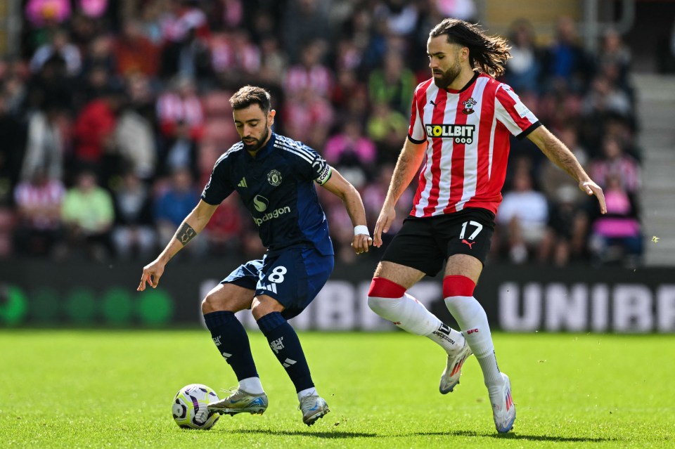 Ben Brereton Diaz was on the losing side as Southampton were beaten by Manchester United