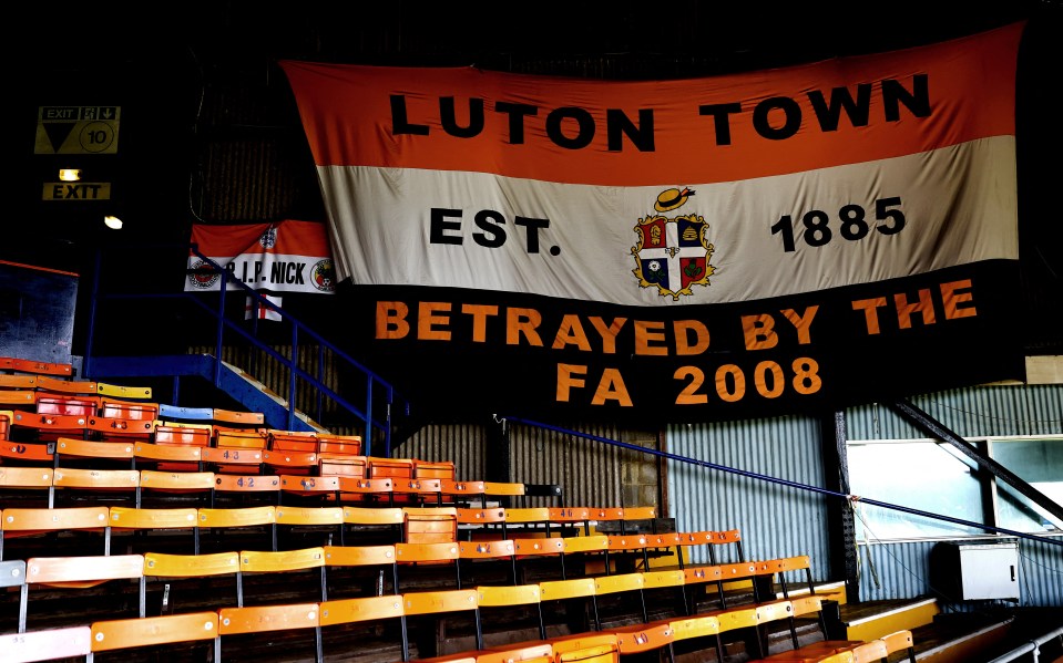 The flag should have read: 'Betrayed by the FA 2008', but had been folded to cover the message