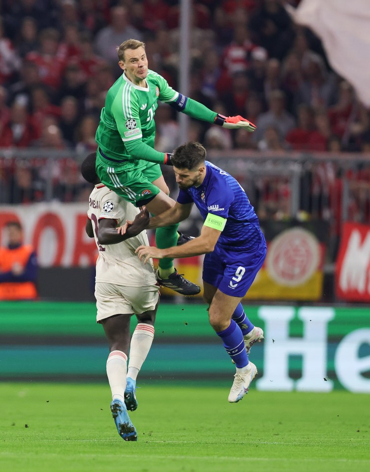 Neuer came up for a sweeper keeper style headed clearance during the first half