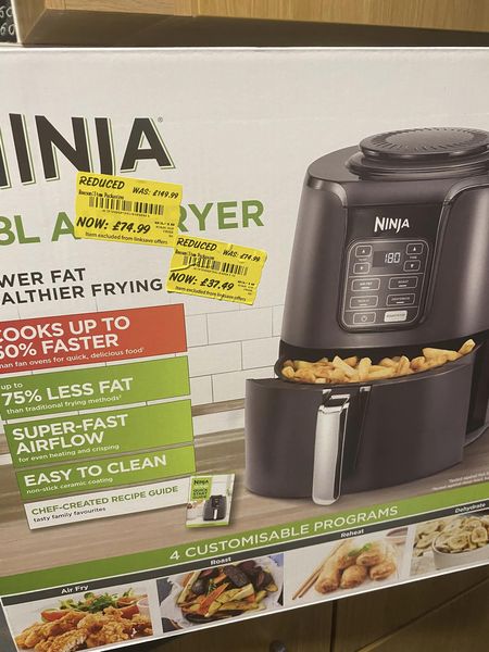 a ninja air fryer is sitting on a counter