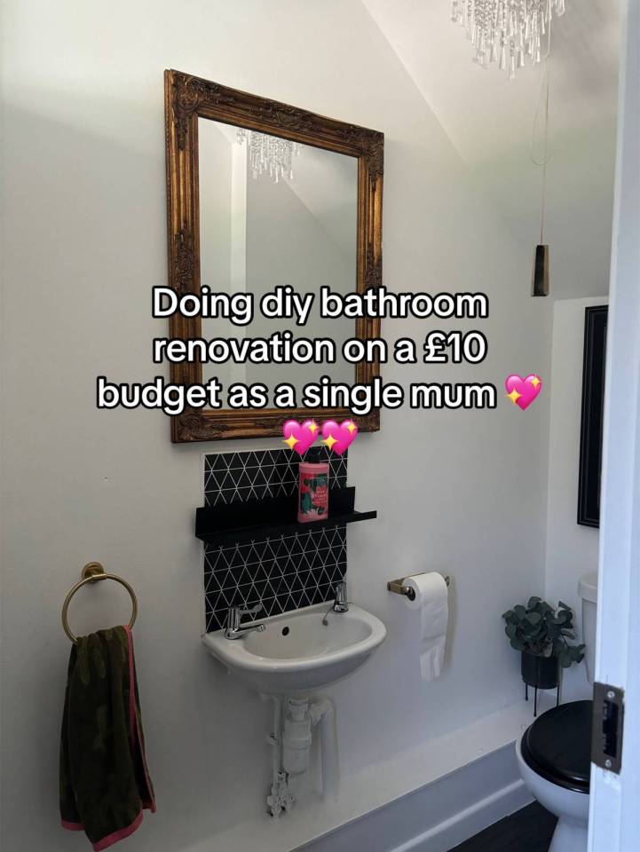 A single mum took to TikTok to show how she transformed her bathroom for a tenner