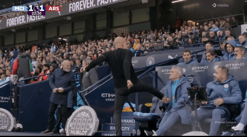 Pep Guardiola was in a huge rage after Arsenal's wonder goal