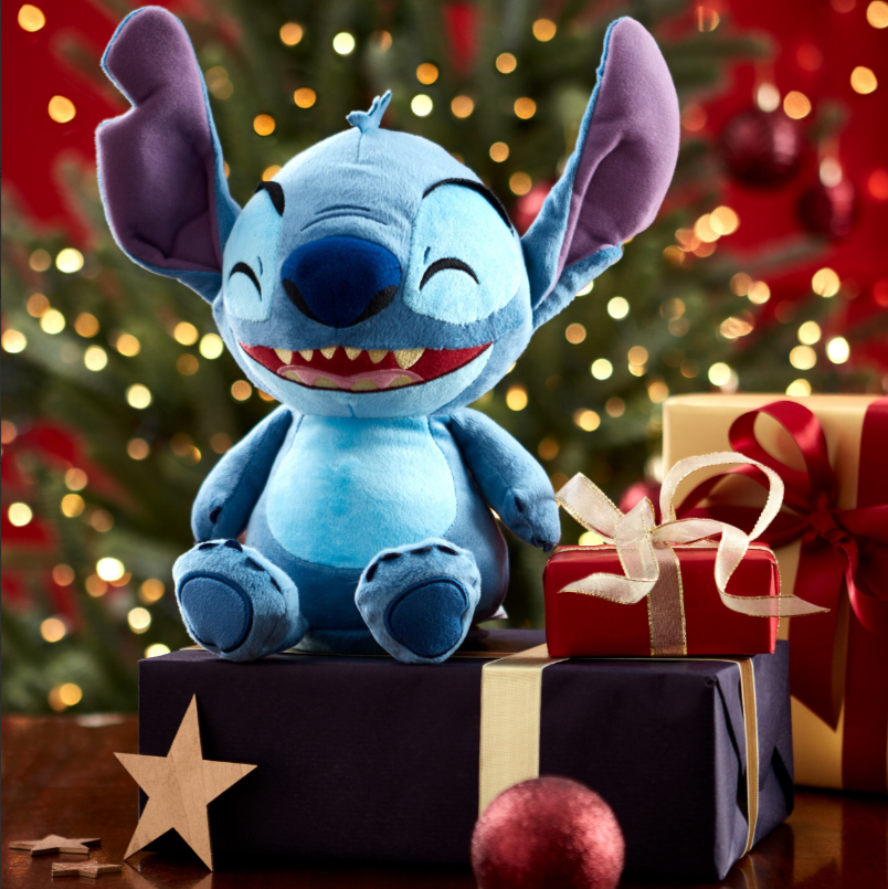 This Stitch plush makes noises and laughs when you shake it