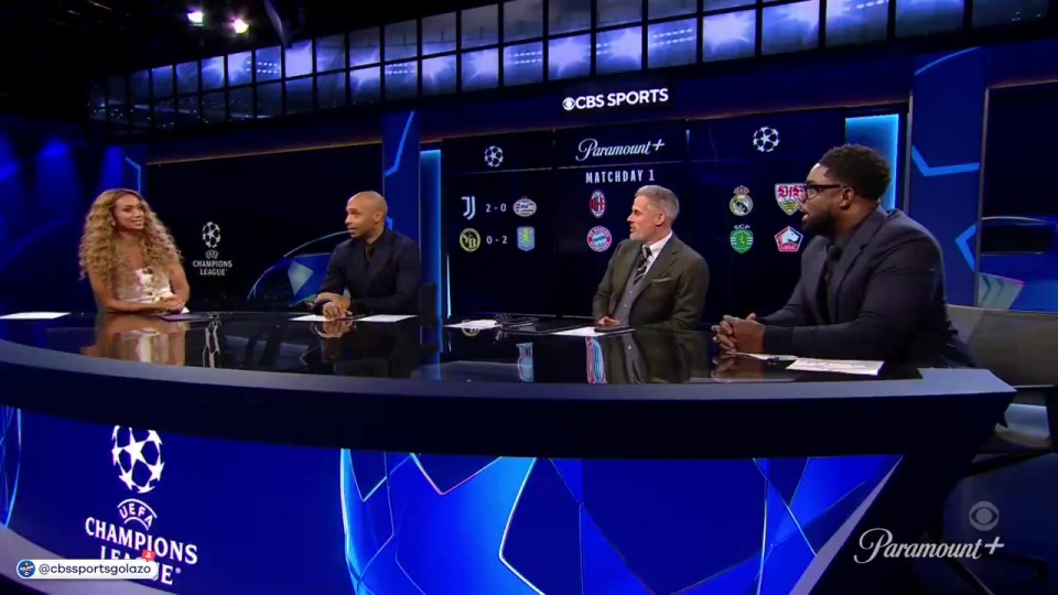 Kate Abdo, Thierry Henry, Jamie Carragher and Micah Richards were back on screen for the Champions League on Tuesday