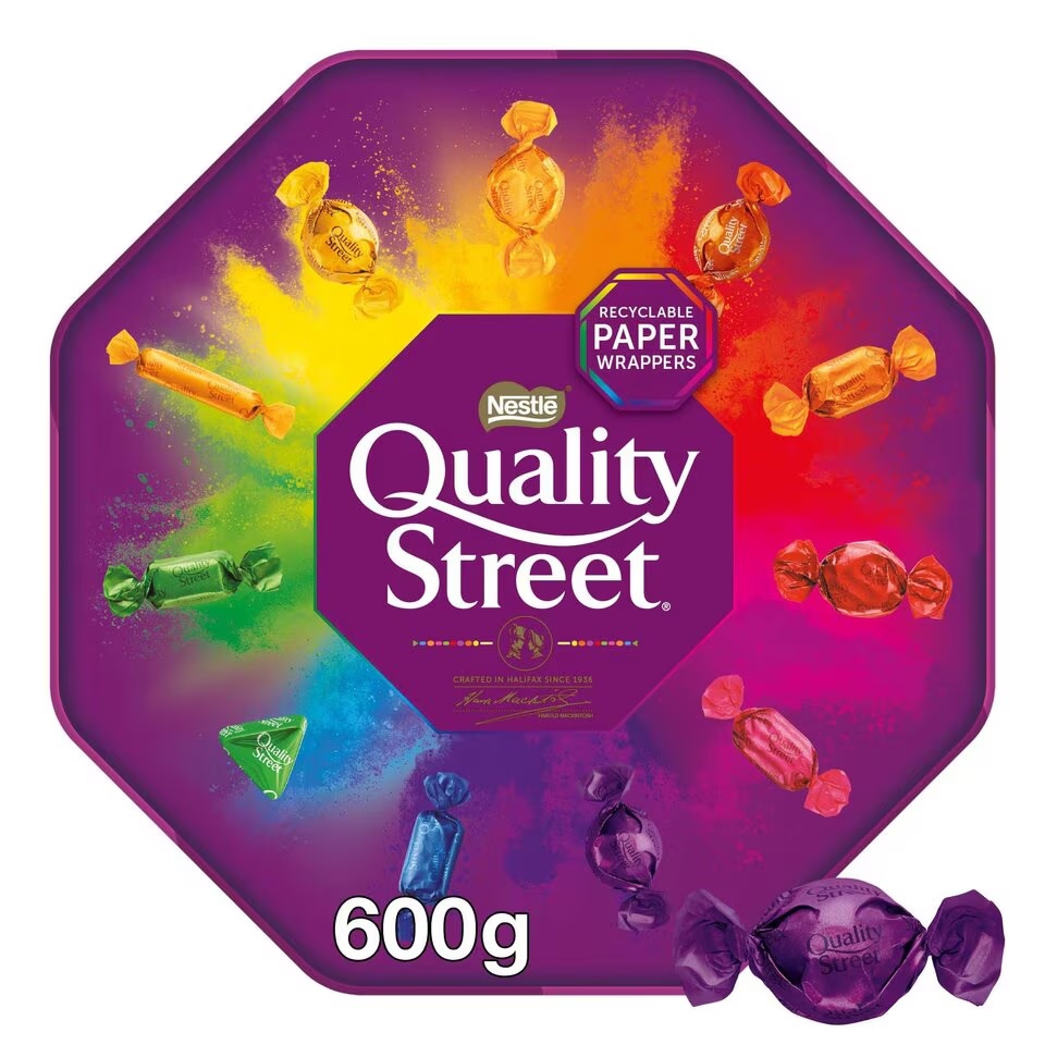 A 600g tub of Quality Street is available at Lidl for just £3.89.