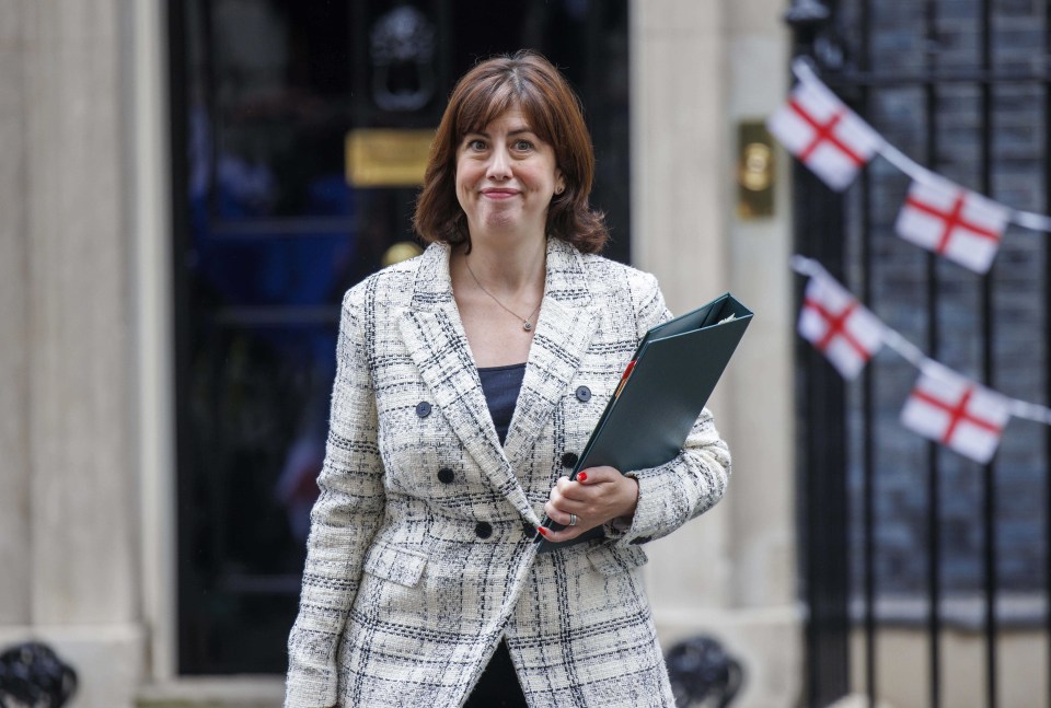 a woman in a plaid jacket holds a green folder