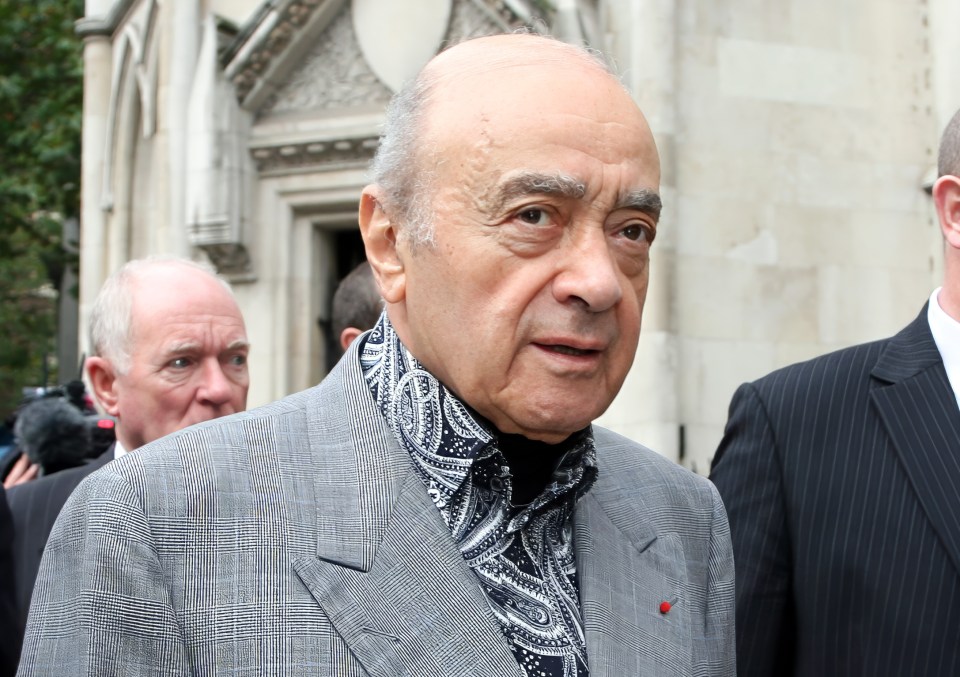 Al Fayed is accused of raping and sexually assaulting female employees