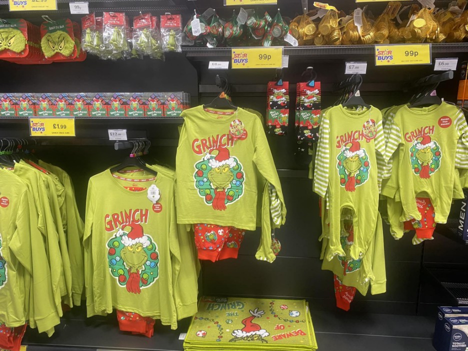 The Home Bargains Grinch pyjama range is back in stores now