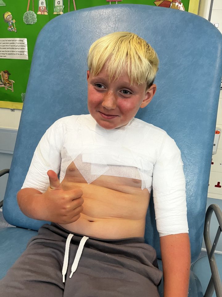 The 10-year-old underwent surgery at Queen's Medical Centre in Nottingham