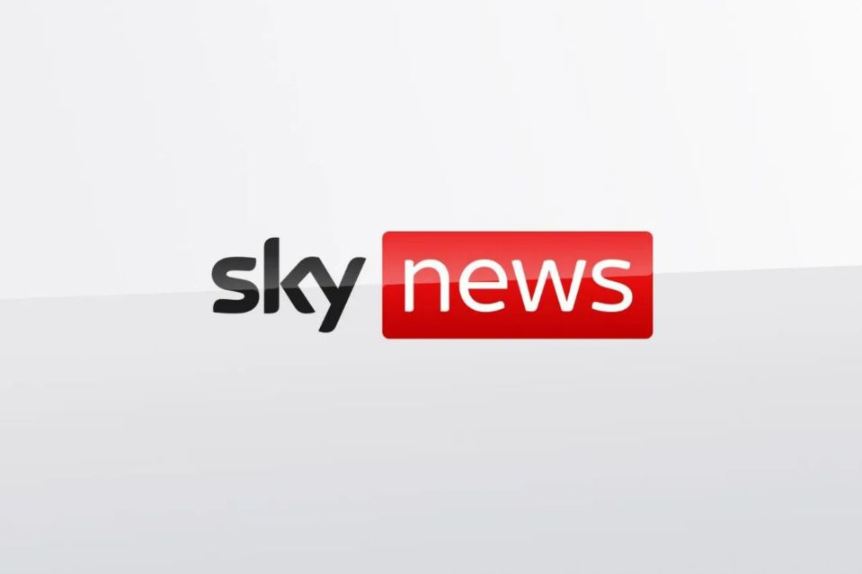 a red sky news logo on a white background