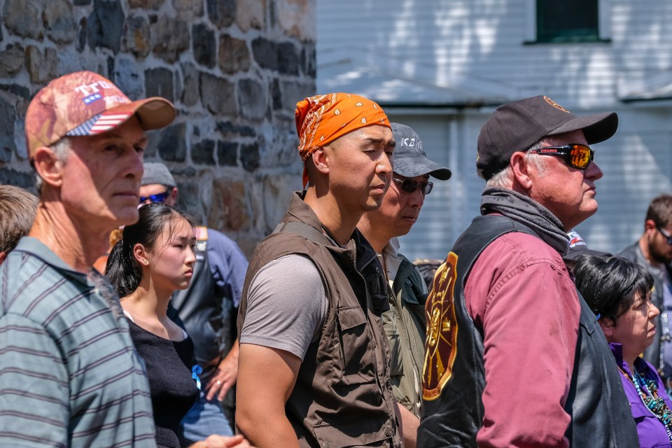 Pastor Hyung Jin ‘Sean’ Moon at a pro-police rally in 2020, held in response to the Black Lives Matter protests