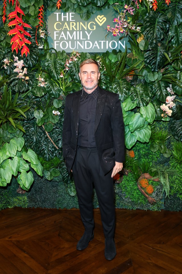 Gary Barlow looked dapper in a glittery black suit for a gala dinner