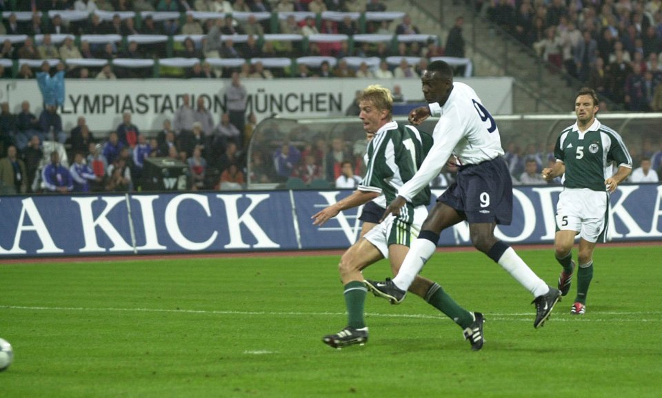 Fans were reminded of his dad Emile Heskey scoring for England in Germany