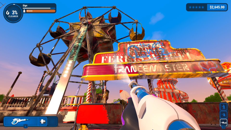 a video game shows a ferris wheel and a sign that says trancemaster