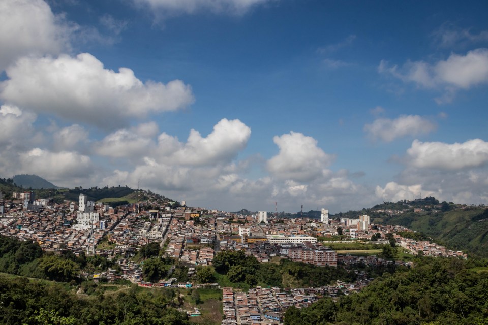 The town is about 190miles west of the capital Bogota.