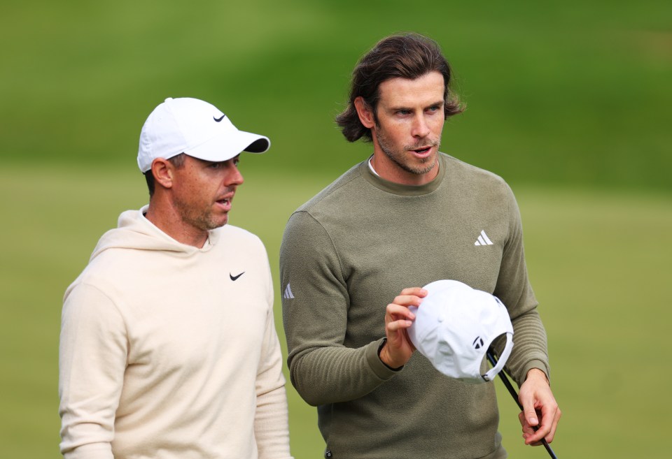 The four-time major winner played the Pro-Am alongside Gareth Bale