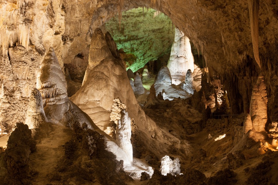 a cave with a lot of rocks and icicles