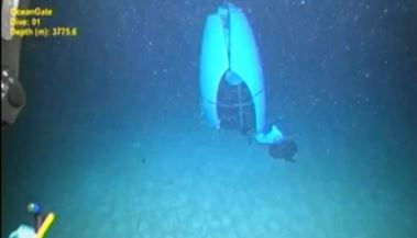 The titan submarine was pictured on the ocean floor