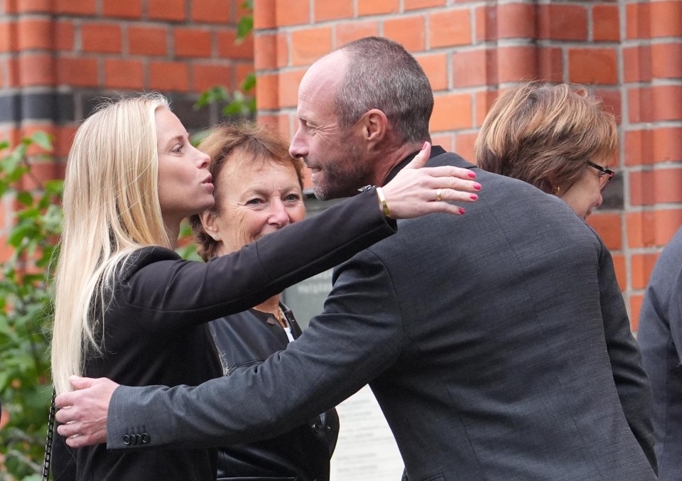 Sven’s son Johan also greeted mourners outside Fryksande Church in Torsby, Sweden