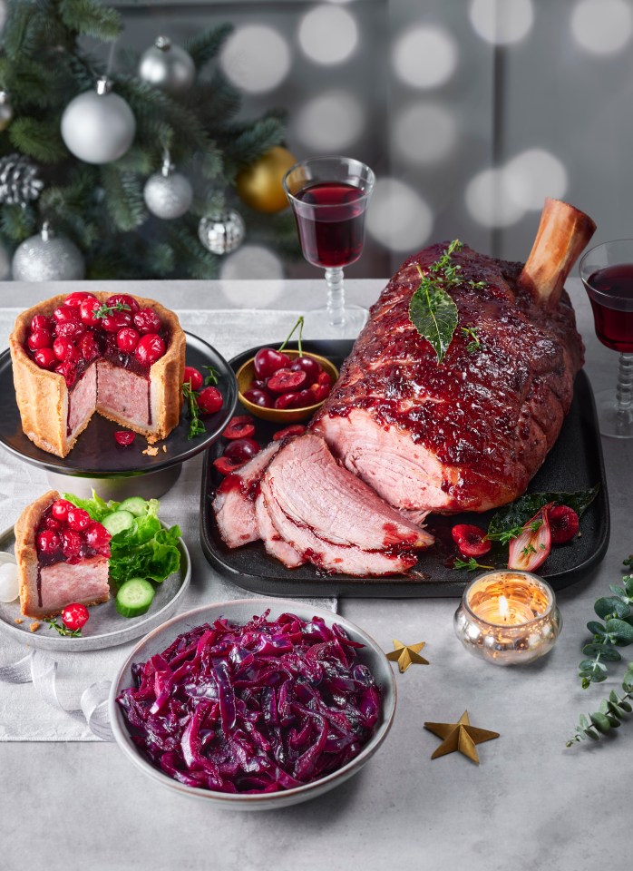 a table with a large piece of meat on it