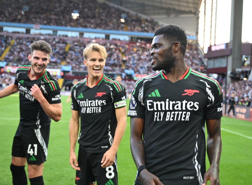 Declan Rice and Martin Odegaard are on £240,000 per week, with Thomas Partey on £200,000