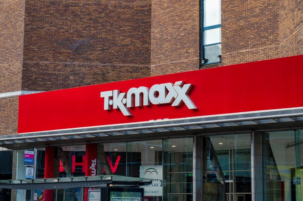 a store front with a red sign that says tkmax