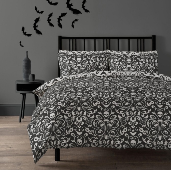 Kind Black & White Dark Damask Duvet Cover Set is available for £19.99