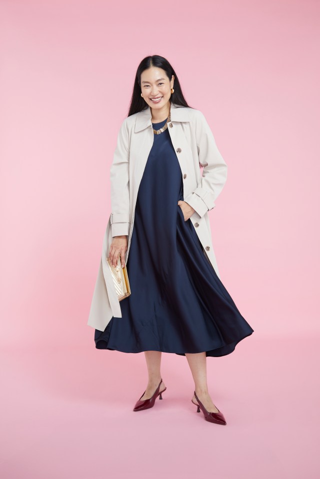 A trench is the perfect option to wear over your party frock during the festivities