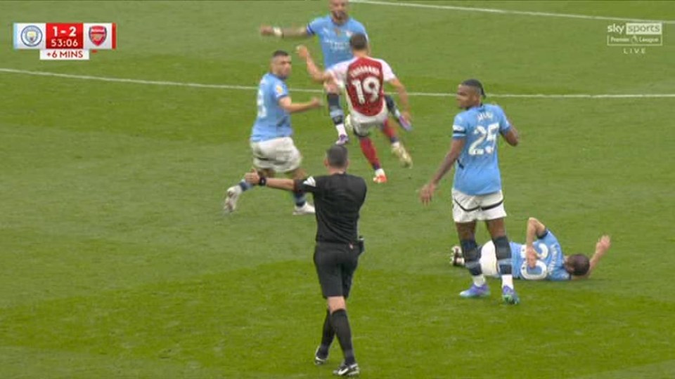 The Arsenal winger was sent off for delaying the restart after kicking the ball away