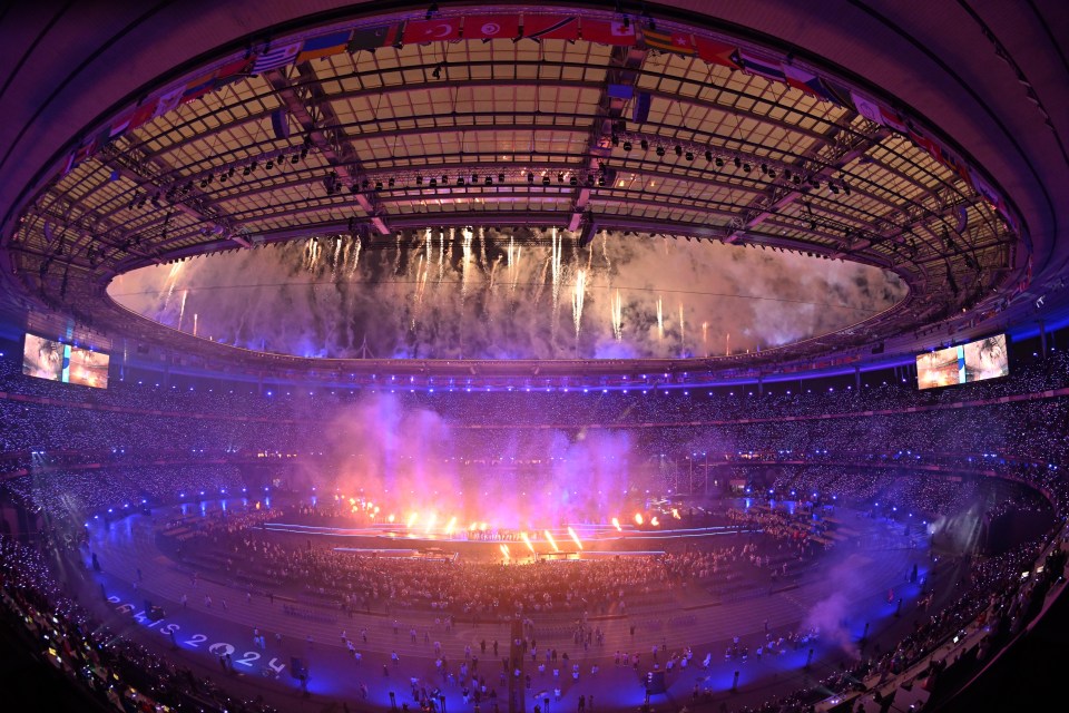 a large stadium with the year 2014 written on the floor